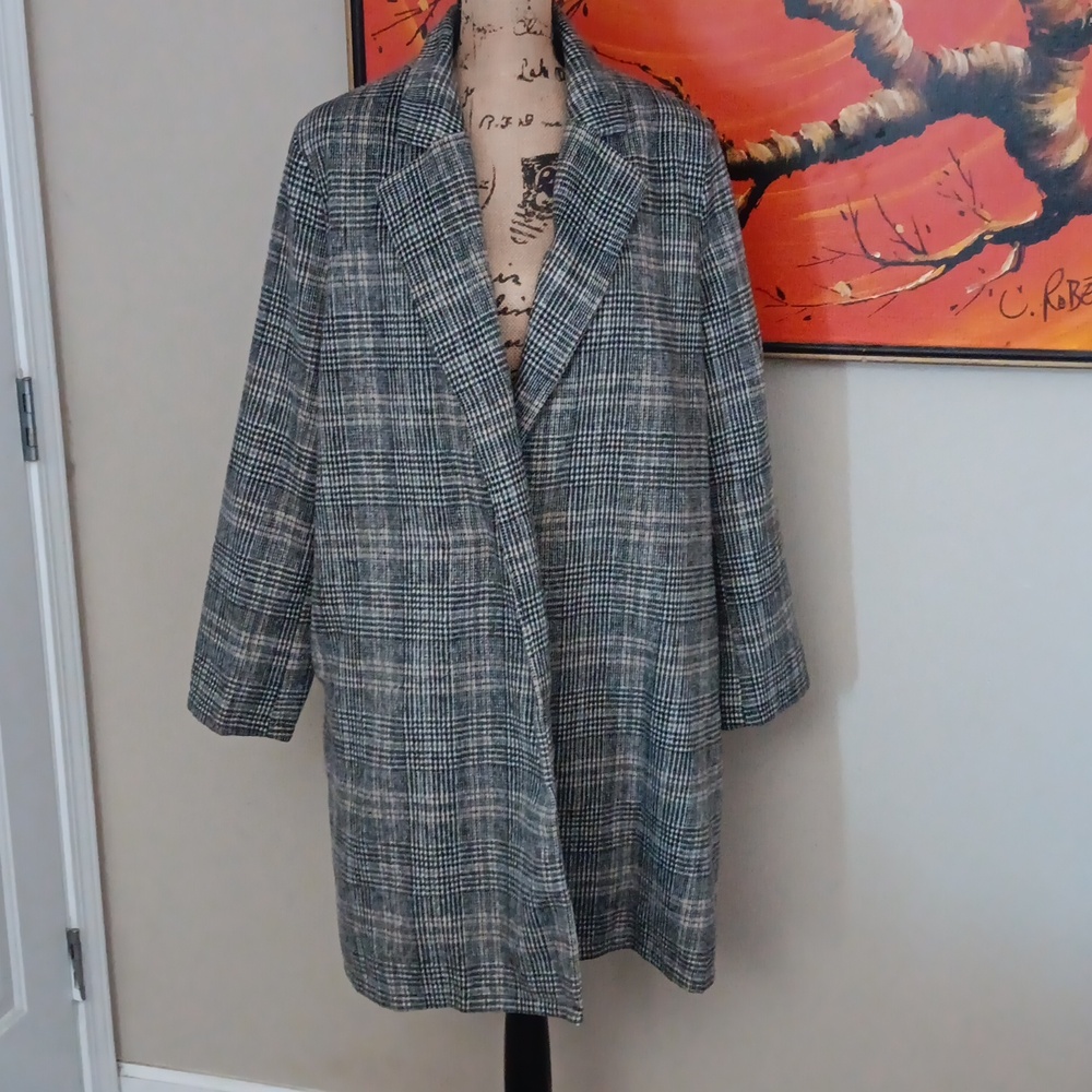 A New Day Plaid Wool Blend Jacket